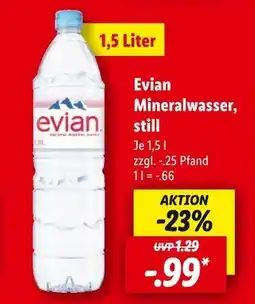Lidl Evian mineralwasser, still Angebot