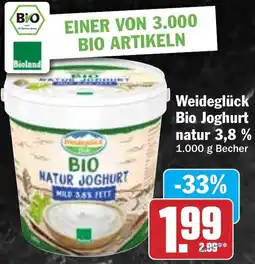 HIT Weideglück Bio Joghurt natur 3,8 % Angebot