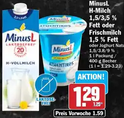 HIT MinusL H-Milch oder Frischmilch Angebot