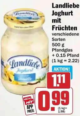 HIT Landliebe Joghurt mit Früchten Angebot