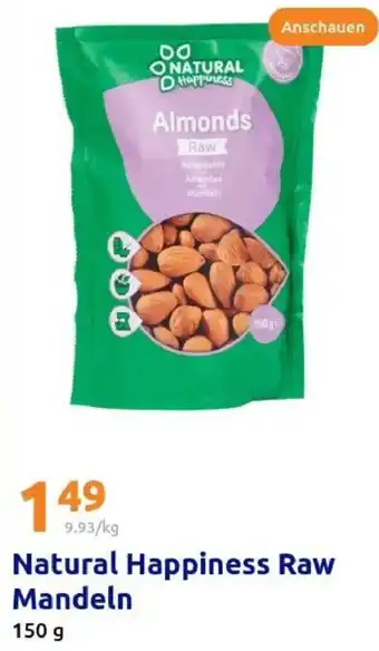 Action Natural Happiness Raw Mandeln Angebot