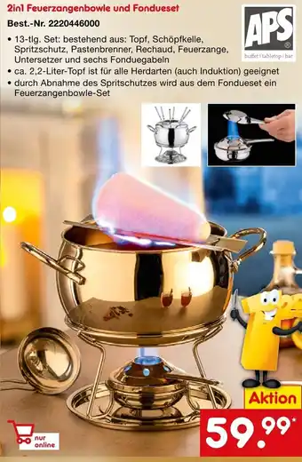 Netto Marken-Discount 2in1 Feuerzongenbowle und Fondueset Angebot