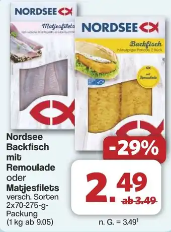 Famila Nord West Nordsee Backfisch mit Remoulade oder Matjesfilets Angebot