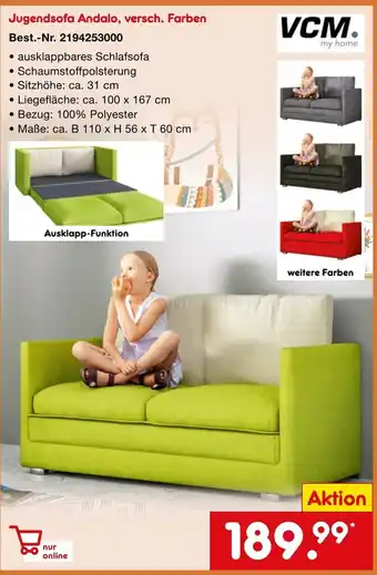 Netto Marken-Discount Jugendsofa Andalo Angebot