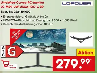 Netto Marken-Discount UltraWide Curved PC Monitor LC M29 Angebot