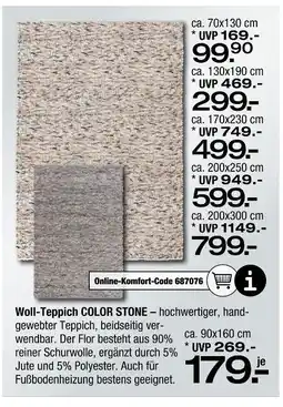 Ostermann Woll-teppich color stone Angebot