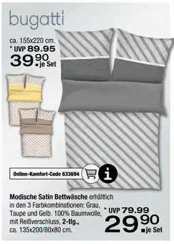 Ostermann Bugatti modische satin bettwäsche Angebot