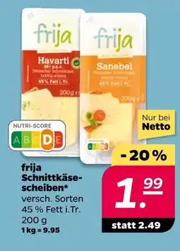 NETTO Frija schnittkäsescheiben Angebot
