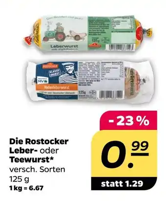 NETTO Rostocker leber- oder teewurst Angebot