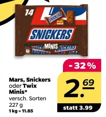 NETTO Mars, snickers oder twix minis Angebot