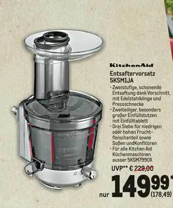 METRO KitchenAid Entsaftervorsatz 5KSM1JA Angebot