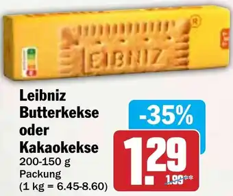 HIT Leibniz Butterkekse oder Kakaokekse Angebot