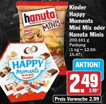 HIT Kinder Happy Moments Mini Mix oder Hanuta Minis Angebot