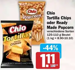 HIT Chio Tortilla Chips oder Ready Made Popcorn Angebot