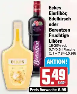 HIT Eckes Eierlikör, Edelkirsch oder Berentzen Fruchtige Liköre Angebot