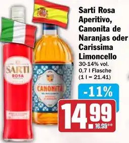 HIT Sarti Rosa Aperitivo, Canonita de Naranjas oder Carissima Limoncello Angebot