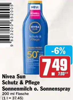 HIT Nivea Sun Schutz & Pflege Sonnenmilch o. Sonnenspray Angebot