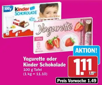 HIT Yogurette oder Kinder Schokolade Angebot