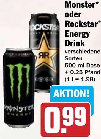 HIT Monster oder Rockstar Energy Drink Angebot
