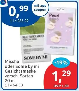 Budni Missha oder Some by mi Gesichtsmaske Angebot