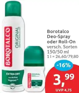 Budni Borotalco Deo-Spray oder Roll-On Angebot
