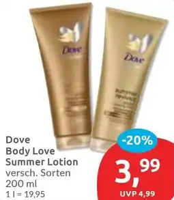 Budni Dove Body Love Summer Lotion Angebot