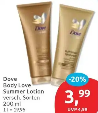 Budni Dove Body Love Summer Lotion Angebot
