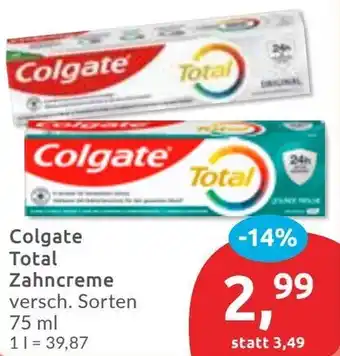Budni Colgate Total Zahncreme Angebot