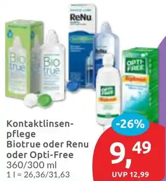 Budni Kontaktlinsenpflege Biotrue oder Renu oder Opti-Free Angebot