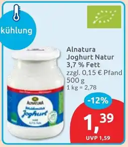 Budni Alnatura Joghurt Natur 3,7% Fett Angebot