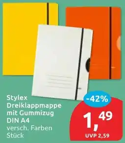 Budni Stylex Dreiklappmappe mit Gummizug DIN A4 Angebot