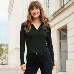 NKD Damen-Langarmshirt mit Polokragen Angebot