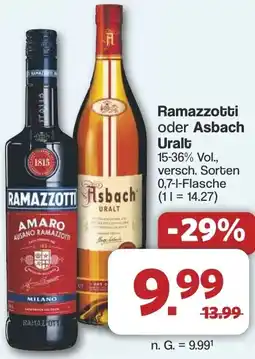 Famila Nord West Ramazzotti oder Asbach Uralt Angebot