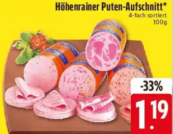 Edeka Höhenrainer Puten-Aufschnitt Angebot