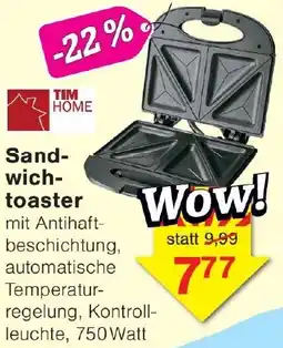 Wiglo Wunderland TIM HOME Sandwichtoaster Angebot