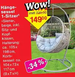 Wiglo Wunderland Hängesessel 1-Sitzer Angebot