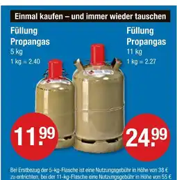 V Markt Füllung propangas 5 kg Angebot