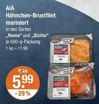 V Markt Aia hähnchen-brustfilet mariniert roma Angebot