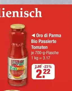 V Markt Oro di parma bio passierte tomaten Angebot