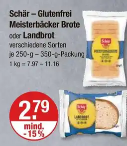 V Markt Schär glutenfrei meisterbäcker brote Angebot