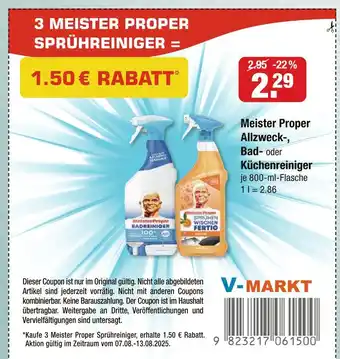 V Markt Meister proper allzweck-, bad- oder küchenreiniger Angebot