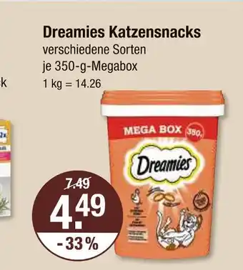 V Markt Dreamies katzensnacks Angebot