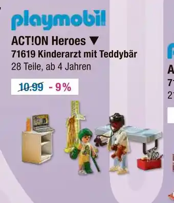 V Markt Playmobil act!on heroes 71619 kinderarzt mit teddybär Angebot