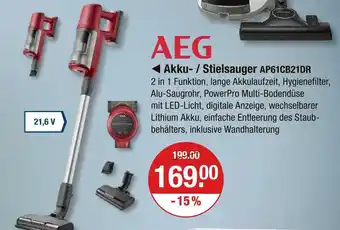 V Markt Aeg akku-/ stielsauger ap61cb21dr Angebot