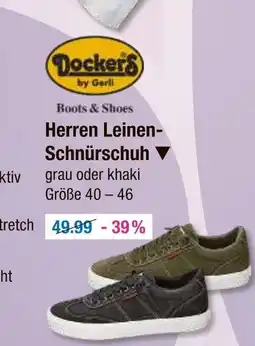 V Markt Dockers by gerli herren leinen-schnürschuh grau Angebot