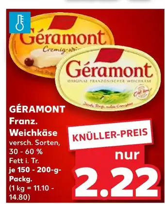 Kaufland Géramont franz. weichkäse Angebot