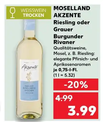 Kaufland Moselland akzente riesling Angebot