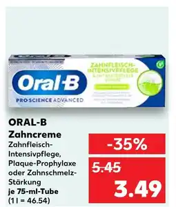 Kaufland Oral-b zahncreme zahnfleisch-intensivpflege, plaque-prophylaxe oder zahnschmelz-stärkung Angebot