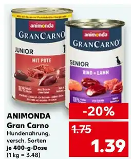 Kaufland Animonda gran carno junior mit pute Angebot