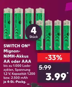 Kaufland Switch on mignon-nimh-akkus aa Angebot